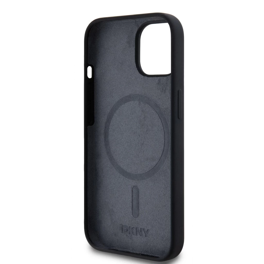 DKNY Liquid Silicone Arch Logo MagSafe tok iPhone 14 készülékhez fekete