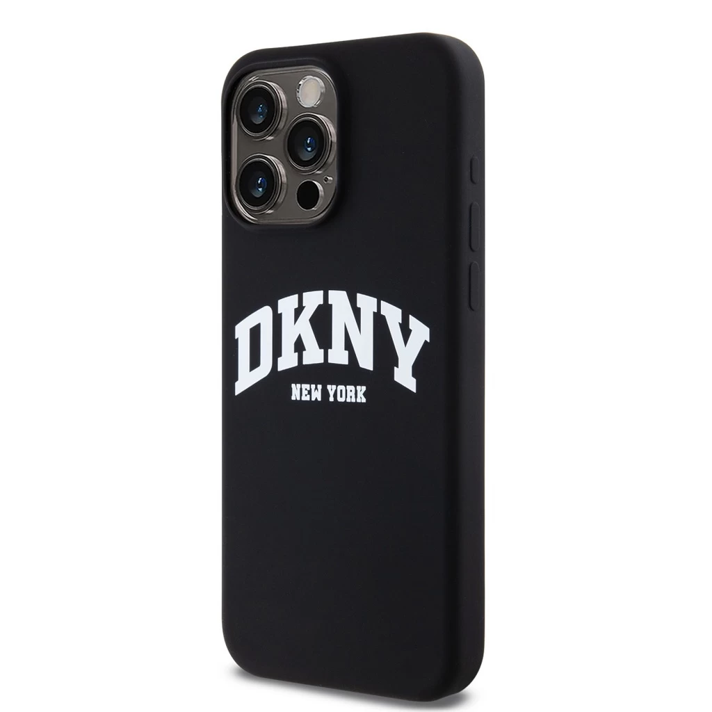 DKNY Liquid Silicone Arch Logo MagSafe tok iPhone 14 Pro Max készülékhez fekete