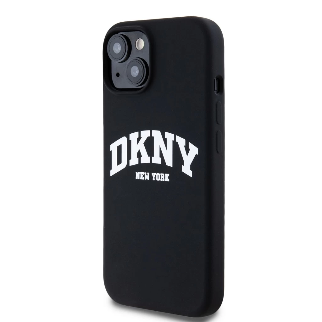 DKNY Liquid Silicone Arch Logo MagSafe tok iPhone 15 készülékhez fekete