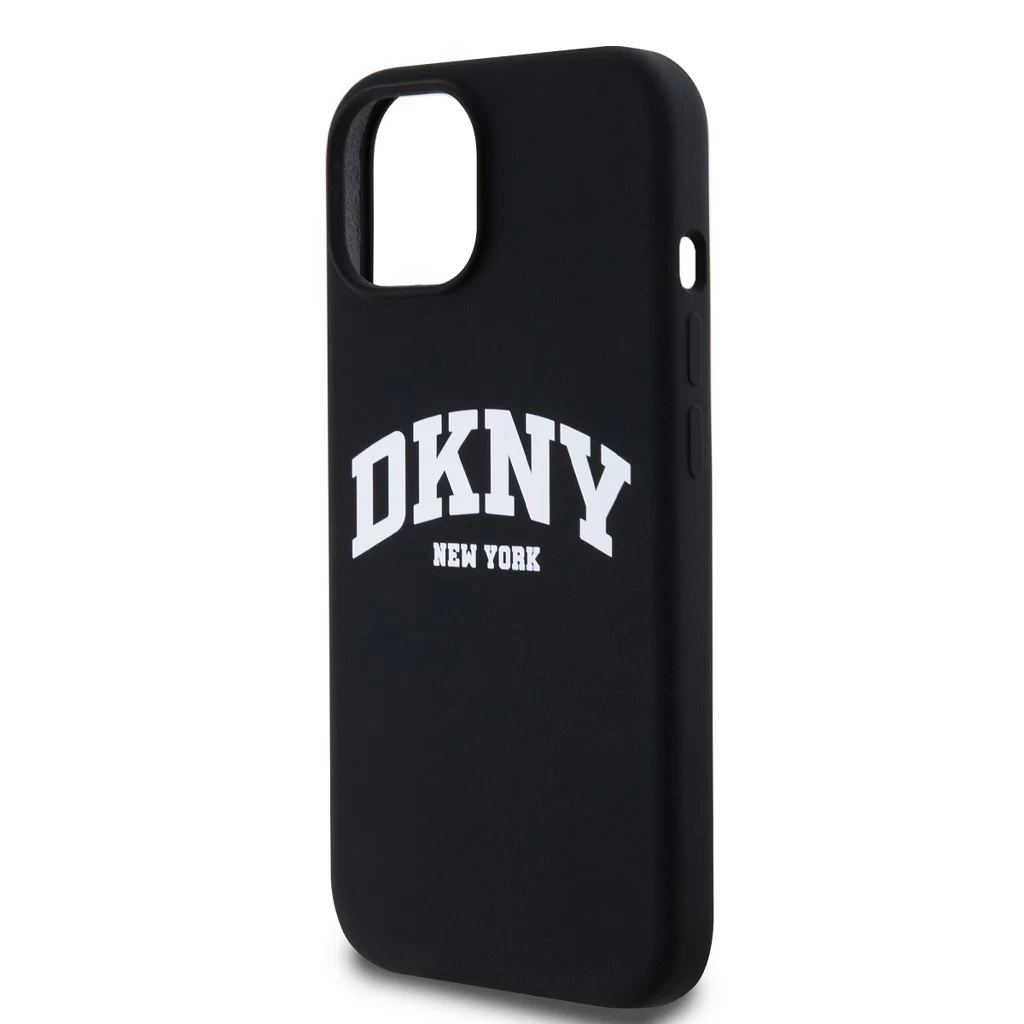DKNY Liquid Silicone Arch Logo MagSafe tok iPhone 15 készülékhez fekete