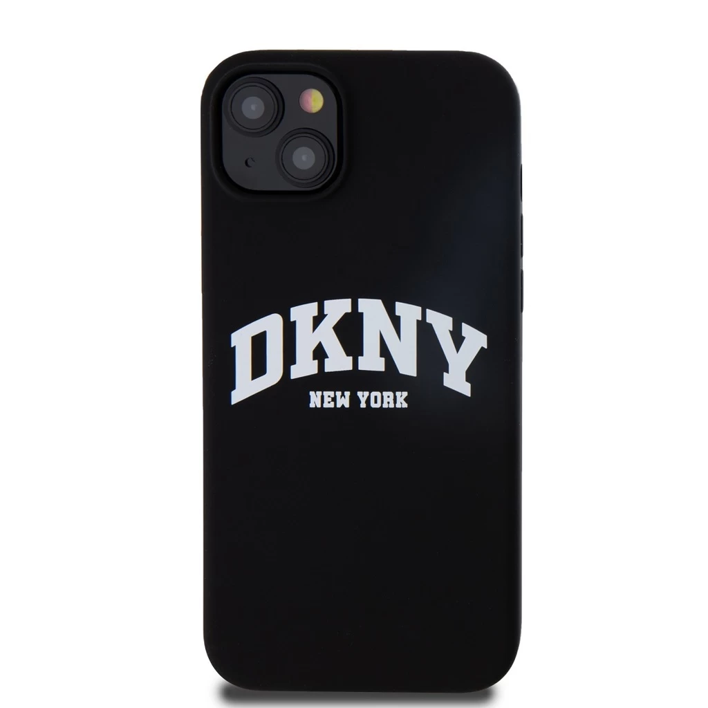 DKNY Liquid Silicone Arch Logo MagSafe tok iPhone 15 Plus készülékhez fekete