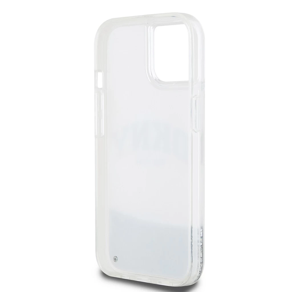 DKNY Liquid Glitter Arch Logo tok iPhone 15 készülékhez átlátszó