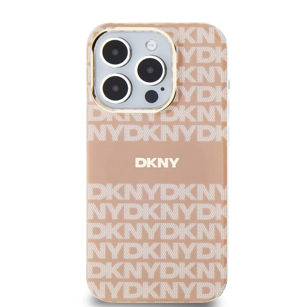 DKNY PC/TPU Repeat Pattern Tonal Stripe Magsafe tok iPhone 14 Pro Max készülékhez rózsaszín
