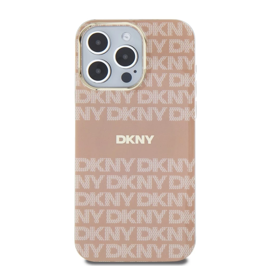 DKNY PC/TPU Repeat Pattern Tonal Stripe Magsafe Tok iPhone 15 Pro Max készülékhez rózsaszín