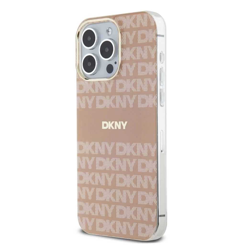 DKNY PC/TPU Repeat Pattern Tonal Stripe Magsafe Tok iPhone 15 Pro Max készülékhez rózsaszín