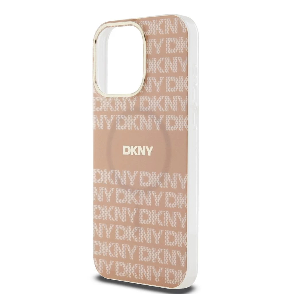 DKNY PC/TPU Repeat Pattern Tonal Stripe Magsafe Tok iPhone 15 Pro Max készülékhez rózsaszín