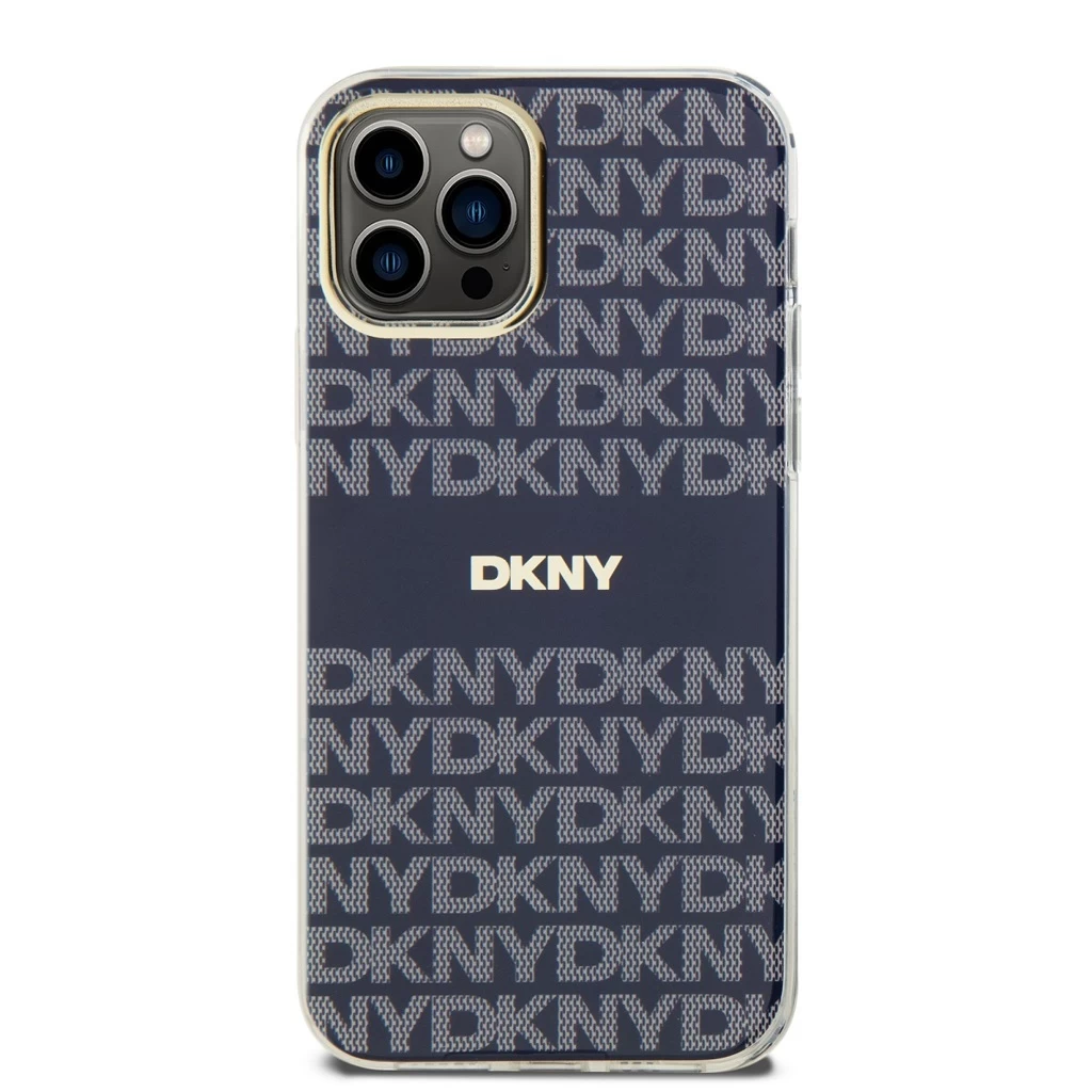 DKNY PC/TPU Repeat Pattern Tonal Stripe Magsafe tok iPhone 12/12 Pro készülékhez kék