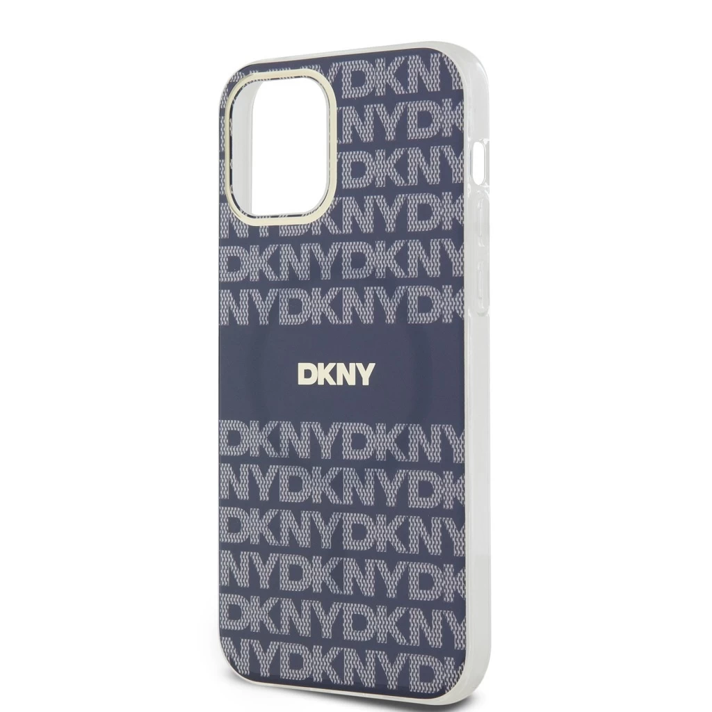 DKNY PC/TPU Repeat Pattern Tonal Stripe Magsafe tok iPhone 12/12 Pro készülékhez kék