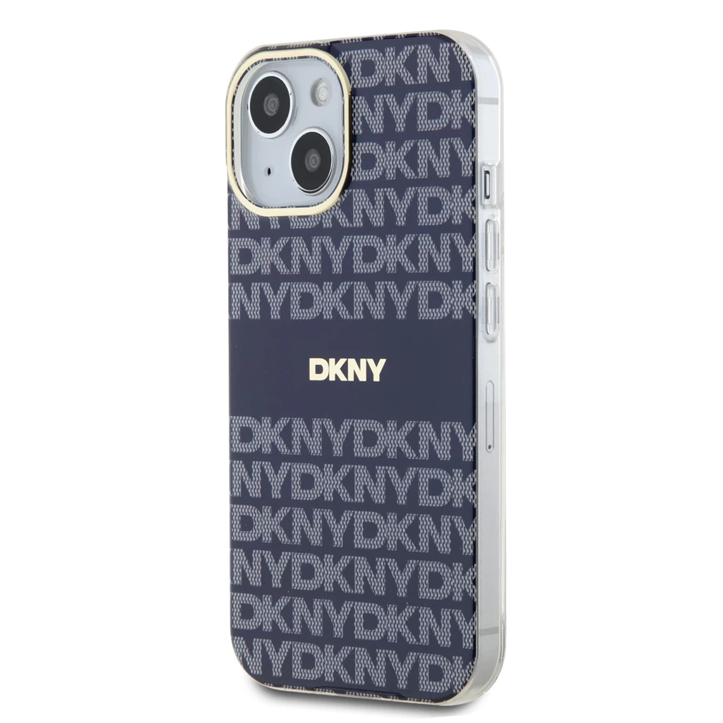DKNY PC/TPU Repeat Pattern Tonal Stripe Magsafe tok iPhone 15 készülékhez kék