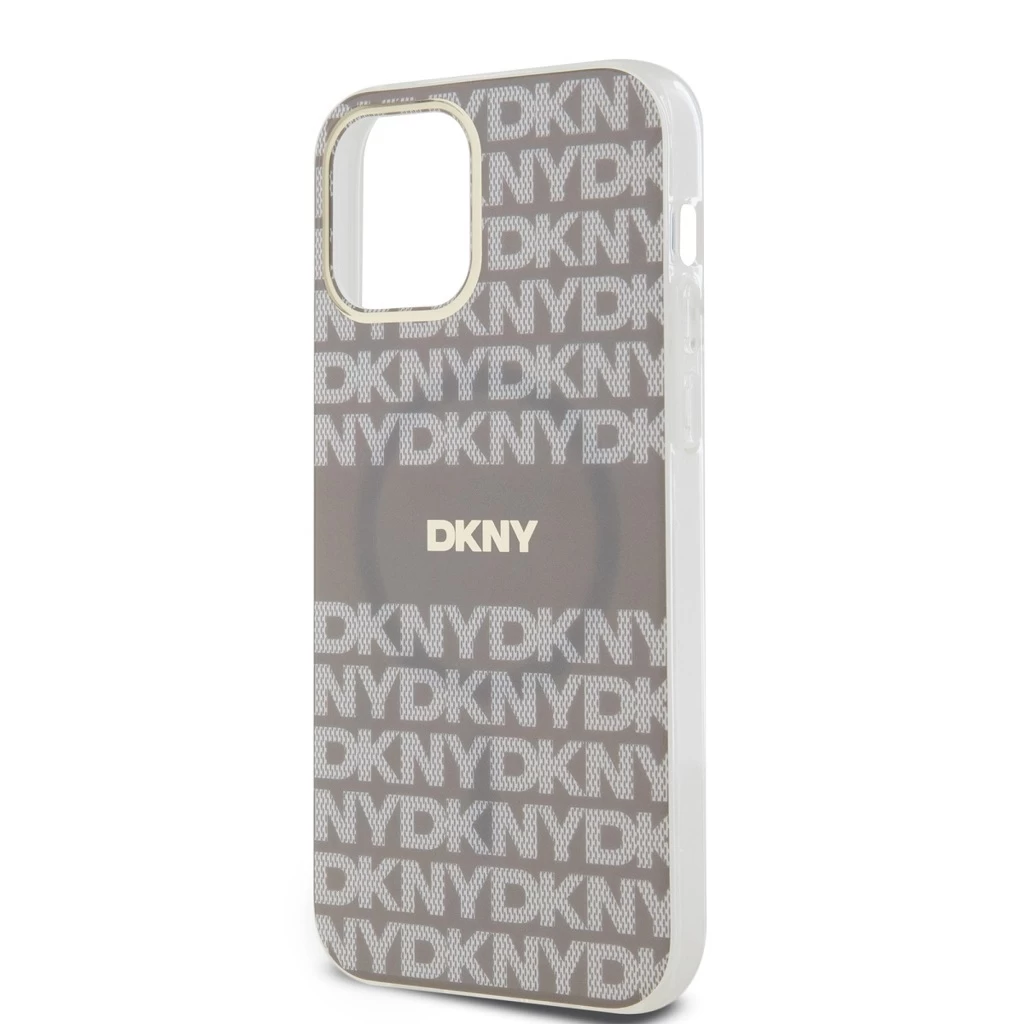 DKNY PC/TPU Repeat Pattern Tonal Stripe Magsafe tok iPhone 12/12 Pro készülékhez bézs