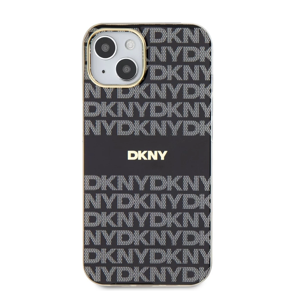 DKNY PC/TPU Repeat Pattern Tonal Stripe Magsafe tok iPhone 13 készülékhez fekete