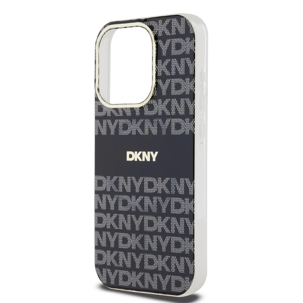 DKNY PC/TPU Repeat Pattern Tonal Stripe Magsafe tok iPhone 14 Pro Max készülékhez fekete