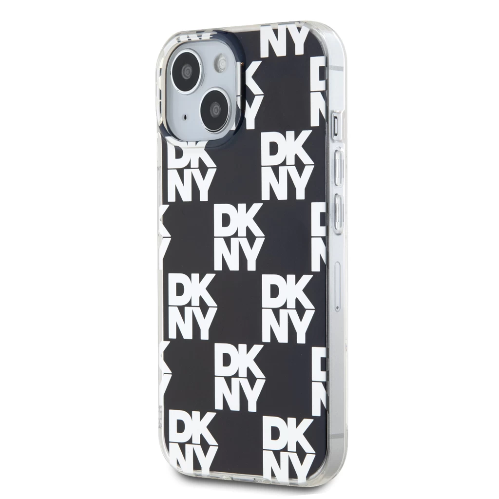 DKNY PC/TPU Checkered Pattern tok iPhone 15 készülékhez fekete