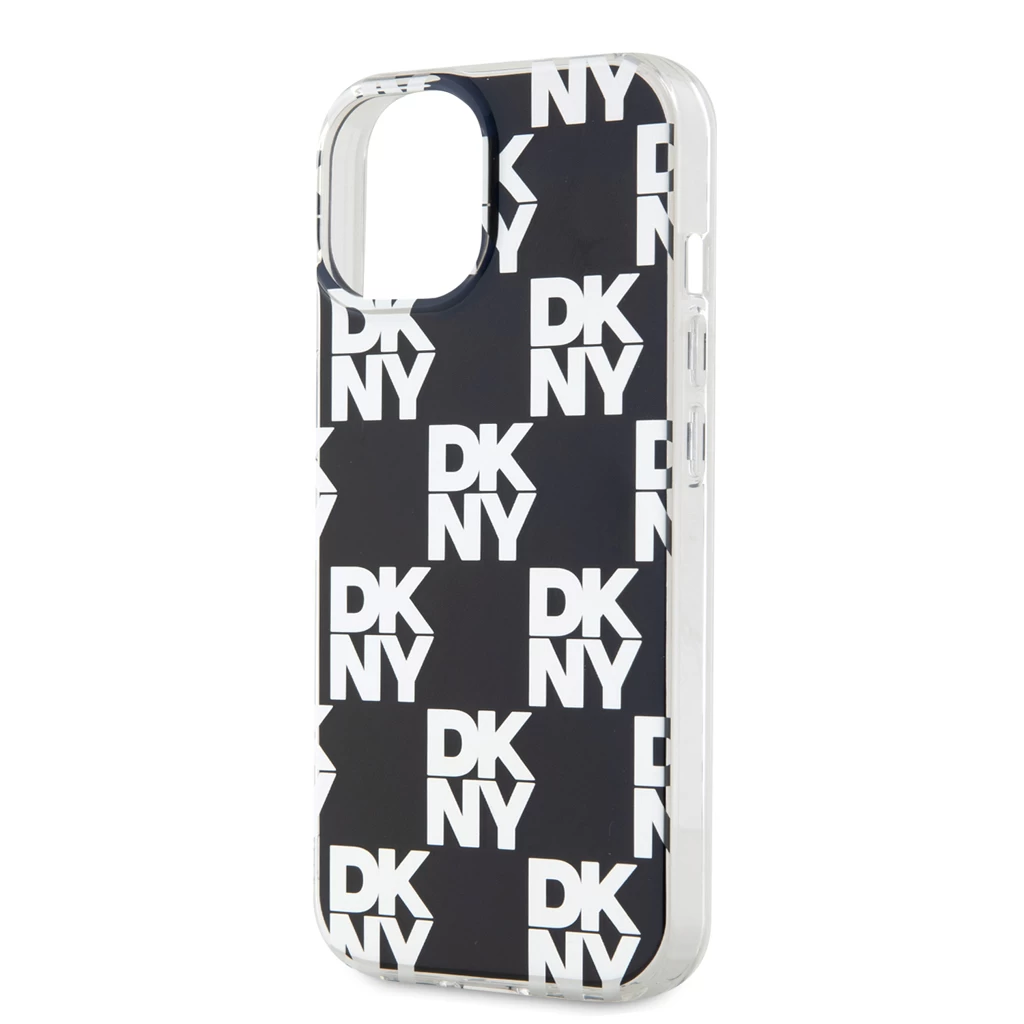 DKNY PC/TPU Checkered Pattern tok iPhone 15 készülékhez fekete