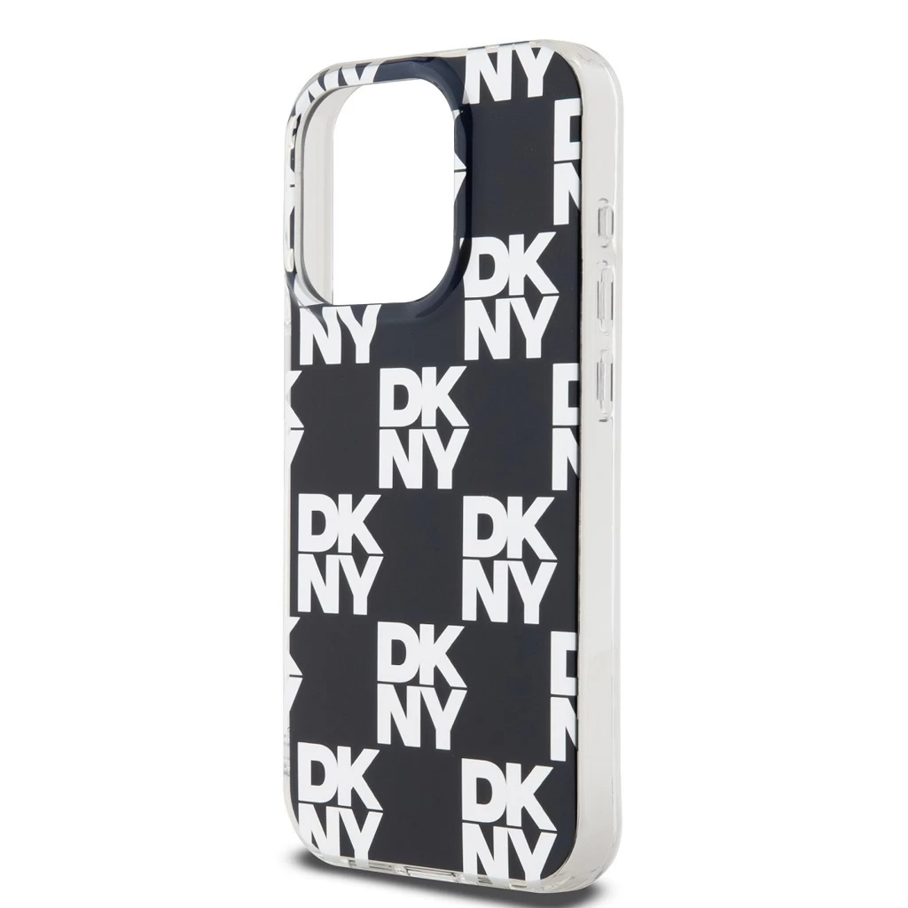 DKNY PC/TPU Checkered Pattern tok iPhone 15 Pro készülékhez fekete
