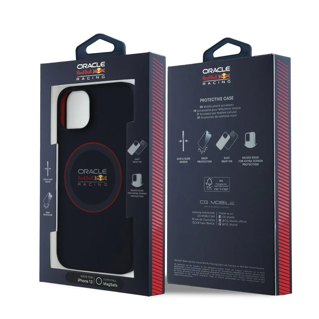 Red Bull szilikon Red Ring MagSafe tok iPhone 13 készülékhez tengerészkék