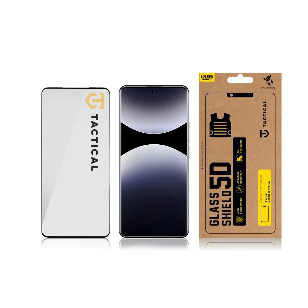 Tactical Glass Shield 5D Xiaomi Redmi Note 14 Pro 4G/5G/Poco X7 5G készülékhez fekete