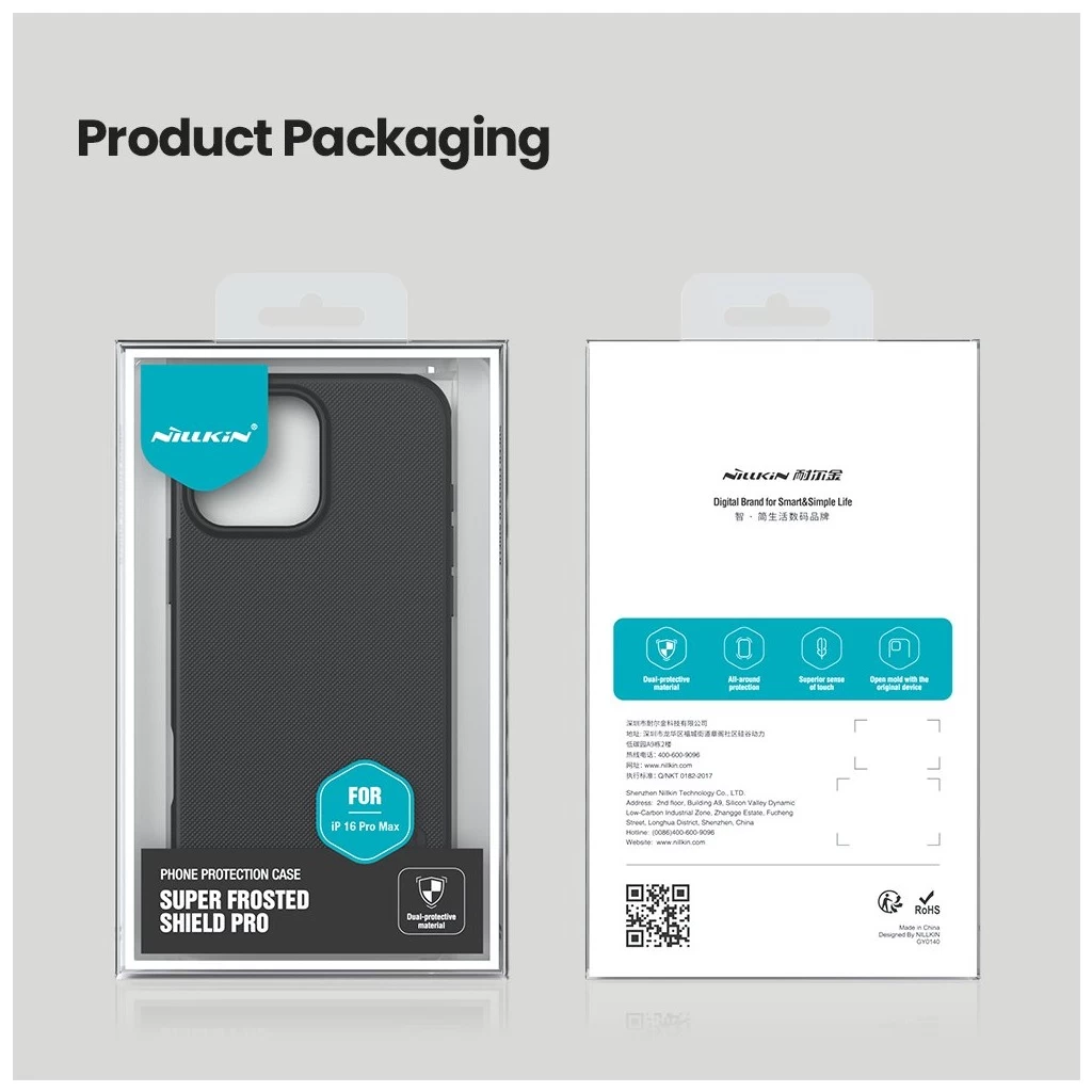 Nillkin Super Frosted PRO háttaltok Apple iPhone 16 Pro Max készülékhez fekete
