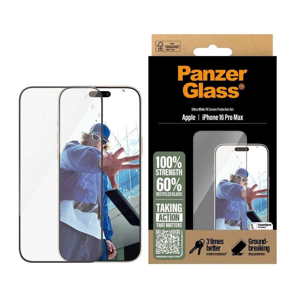PanzerGlass edzett üveg kijelzővédő UWF for Apple iPhone 16 Pro Max készülékhez fekete