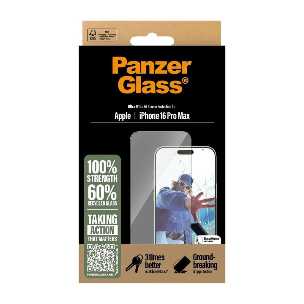 PanzerGlass edzett üveg kijelzővédő UWF for Apple iPhone 16 Pro Max készülékhez fekete