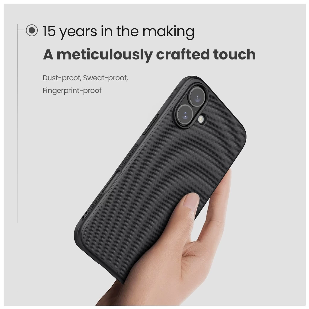 Nillkin Super Frosted PRO Magnetic tok Apple iPhone 16 készülékhez fekete