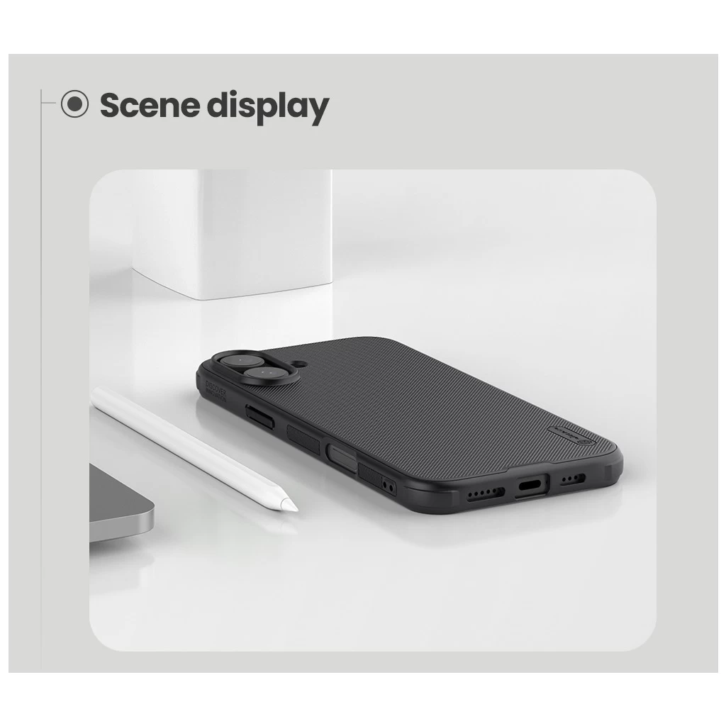 Nillkin Super Frosted PRO Magnetic tok Apple iPhone 16 készülékhez fekete