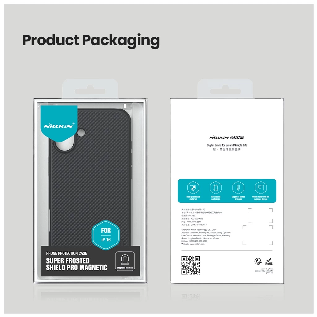 Nillkin Super Frosted PRO Magnetic tok Apple iPhone 16 készülékhez fekete