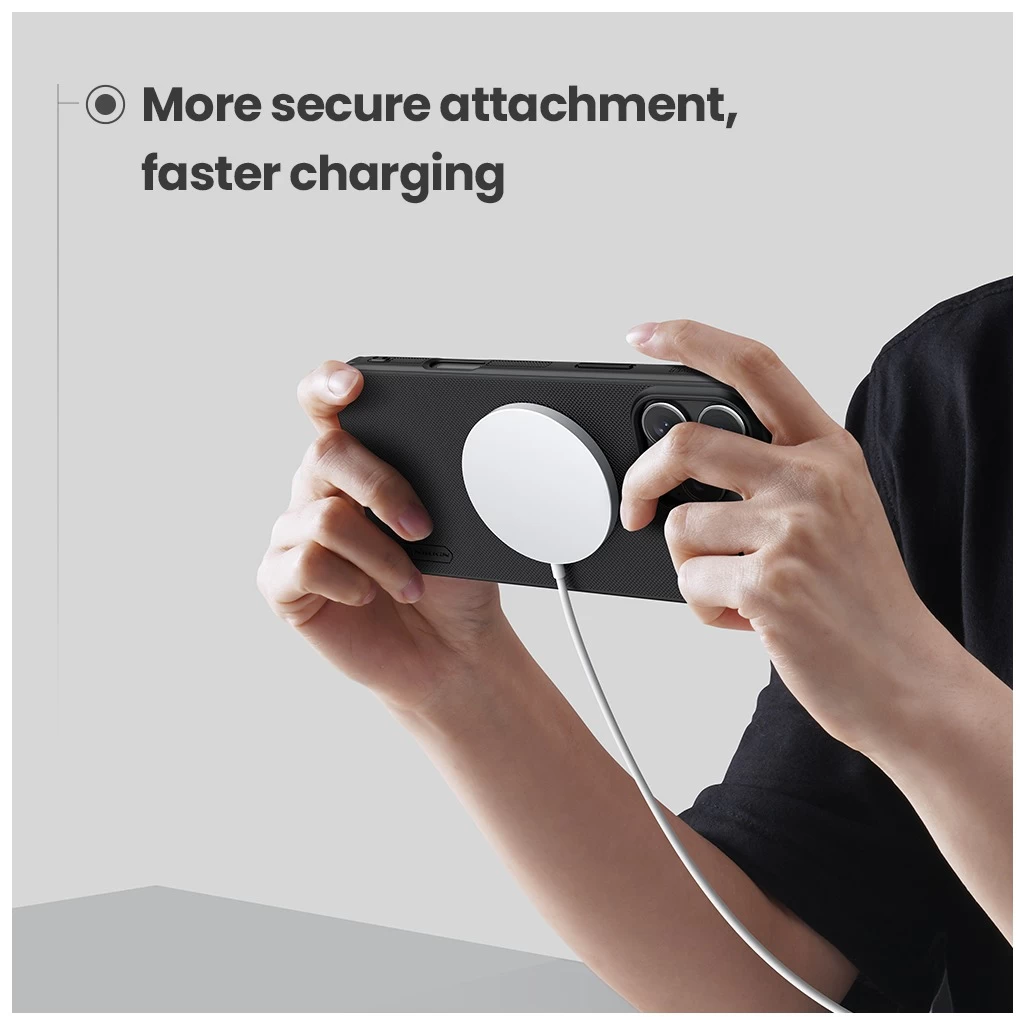 Nillkin Super Frosted PRO Magnetic tok Apple iPhone 16 Pro készülékhez fekete