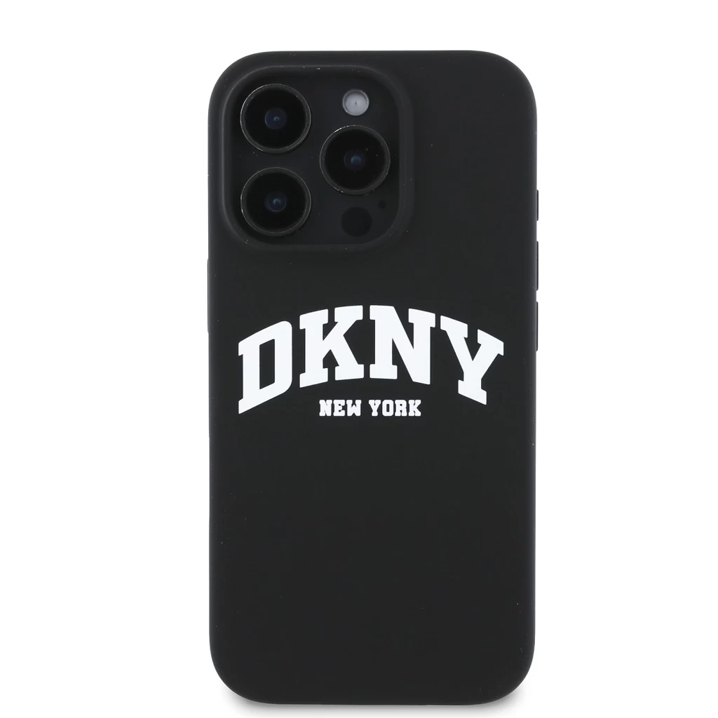 DKNY Liquid Silicone Arch Logo MagSafe tok iPhone 16 Pro Max készülékhez fekete