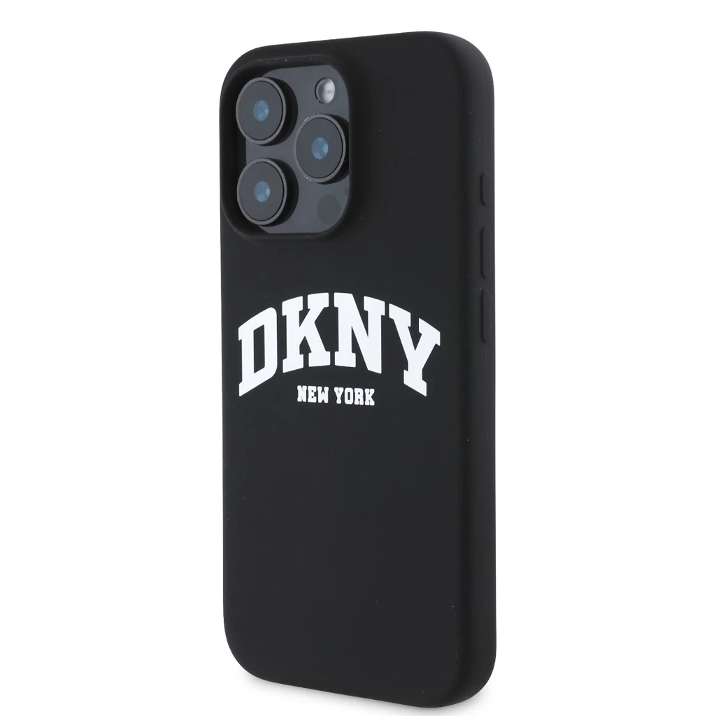 DKNY Liquid Silicone Arch Logo MagSafe tok iPhone 16 Pro Max készülékhez fekete