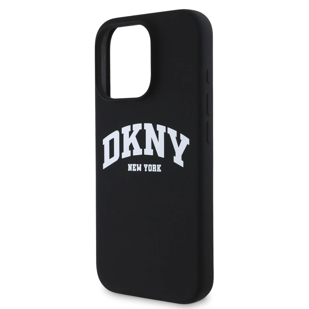 DKNY Liquid Silicone Arch Logo MagSafe tok iPhone 16 Pro Max készülékhez fekete