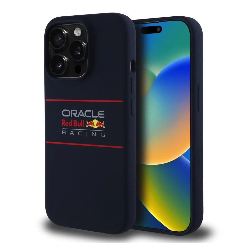 Red Bull szilikon Horizontal Logo MagSafe tok iPhone 14 Pro készülékhez tengerészkék