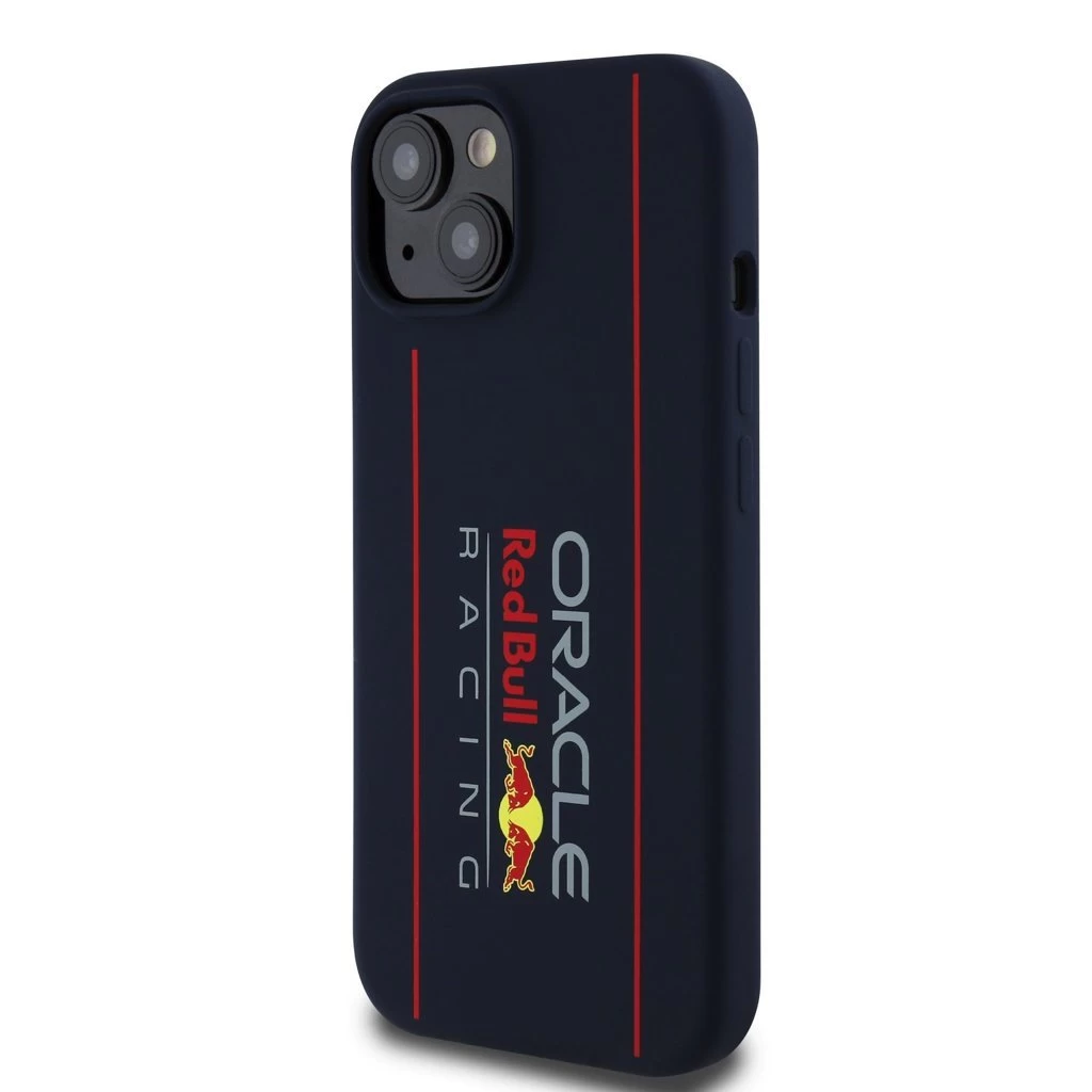 Red Bull Silicone Vertical Logo MagSafe tok iPhone 15 készülékhez tengerészkék