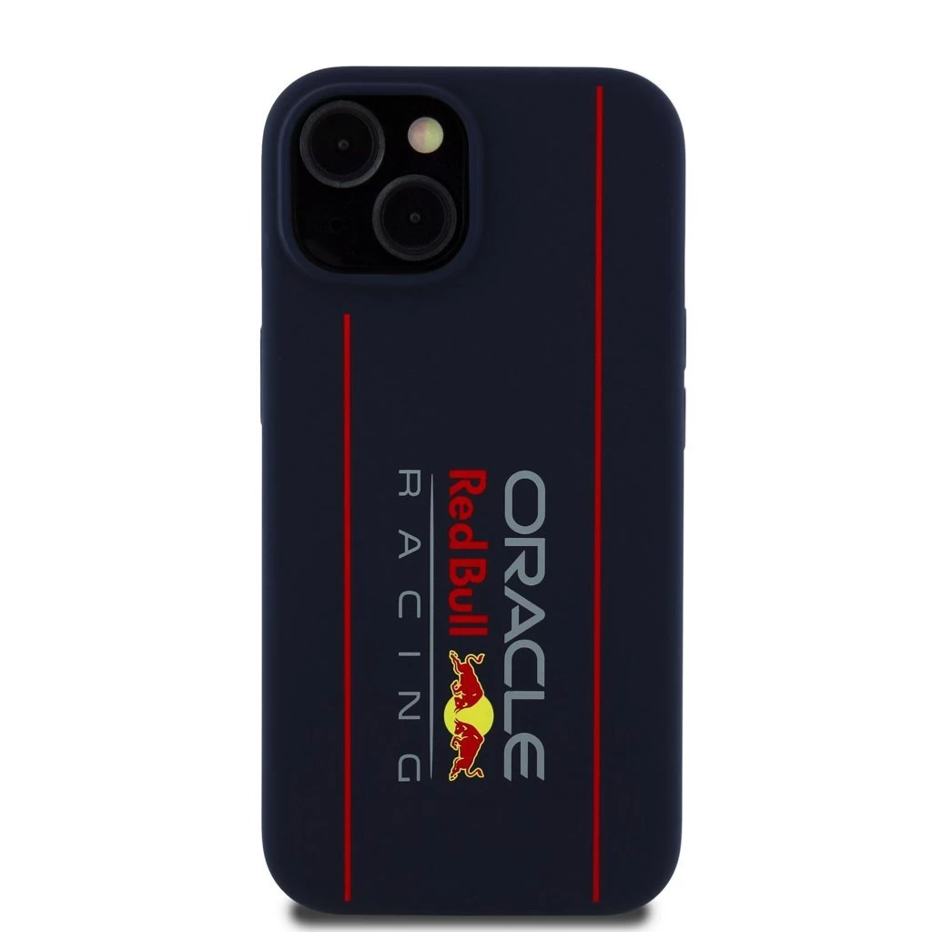 Red Bull Silicone Vertical Logo MagSafe tok iPhone 15 készülékhez tengerészkék