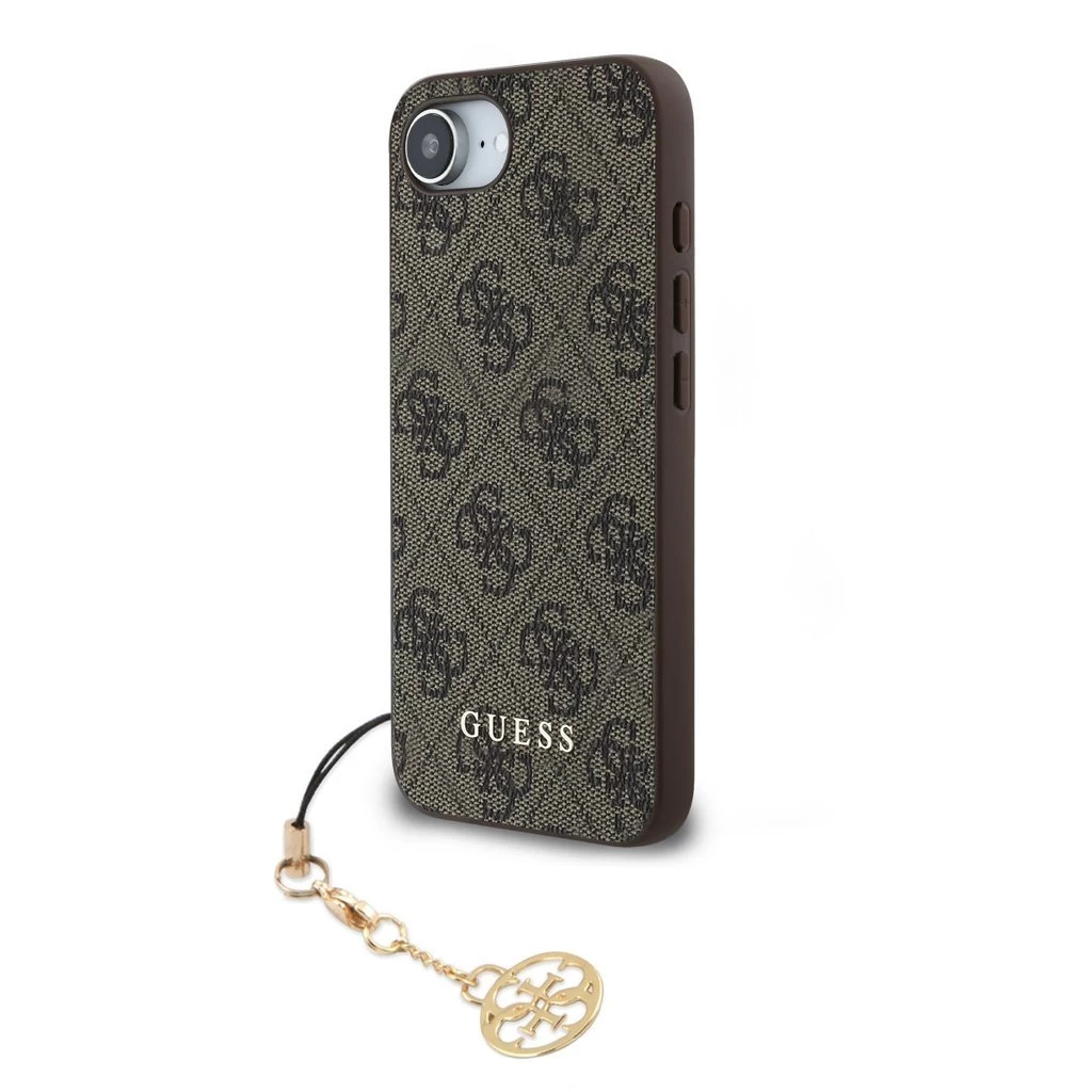 Guess 4G Charm tok iPhone 16e készülékhez barna