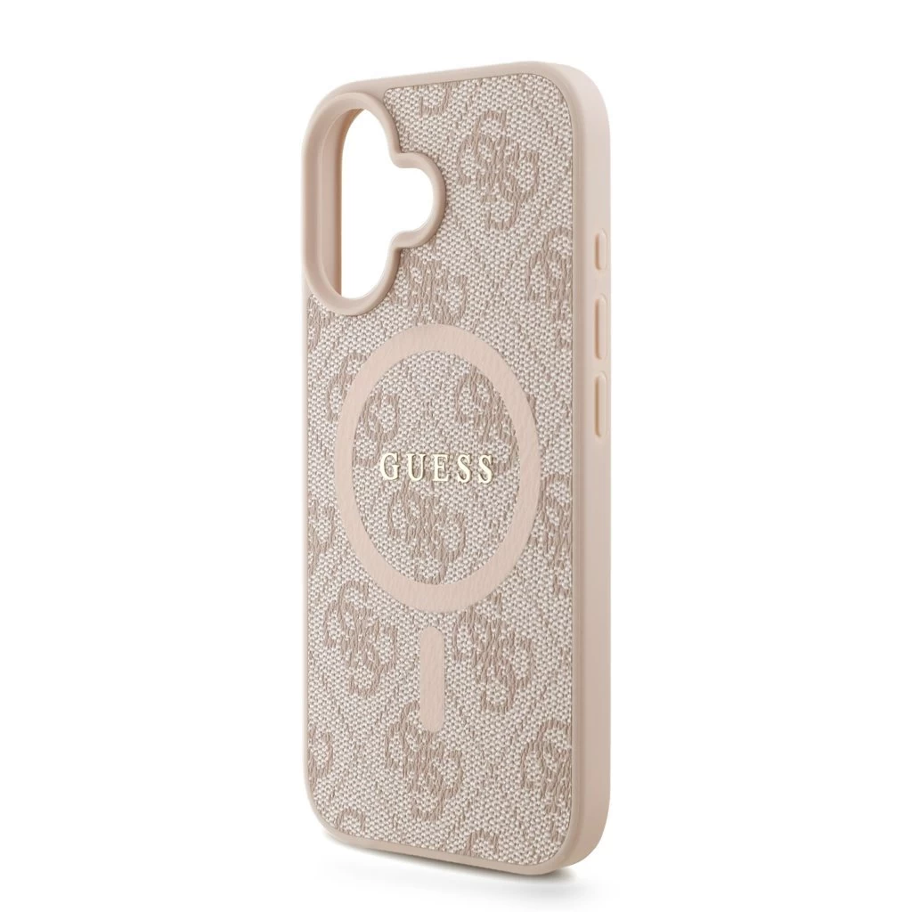 Guess PU Leather 4G Colored Ring Strap MagSafe tok iPhone 16 készülékhez rózsaszín