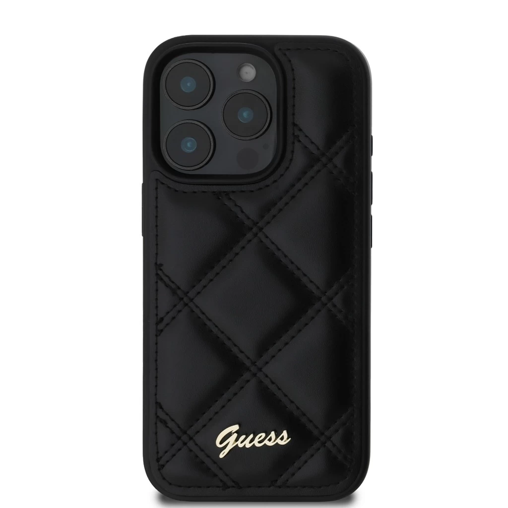 Guess PU Leather Párnázott Tok for iPhone 16 Pro készülékhez fekete