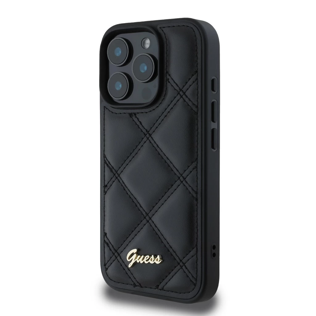 Guess PU Leather Párnázott Tok for iPhone 16 Pro készülékhez fekete