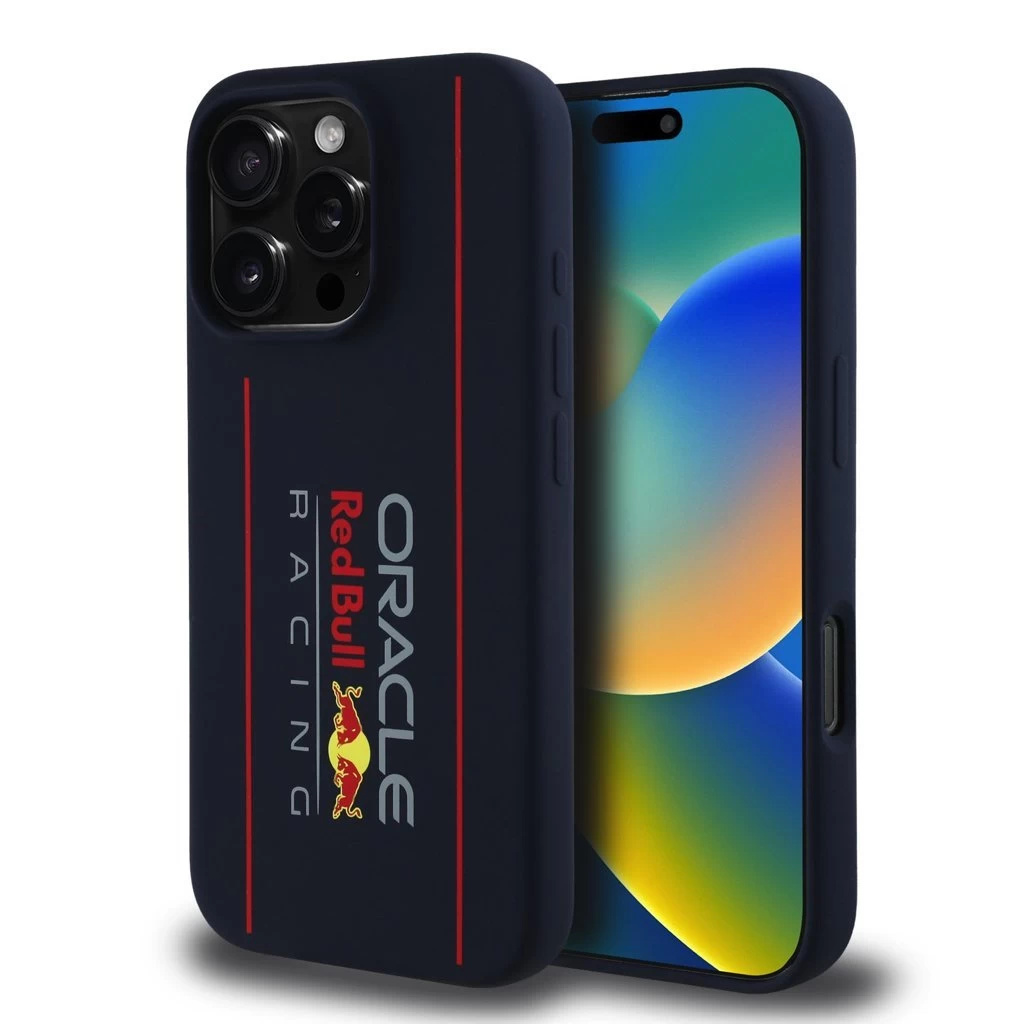 Red Bull szilikon Vertical Logo MagSafe tok iPhone 16 Pro készülékhez tengerkék