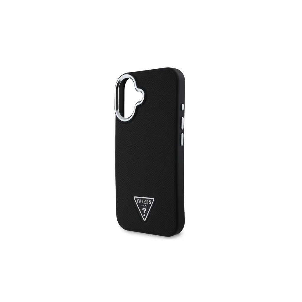 Guess PU Grained Triangle Logo tok iPhone 16 készülékhez fekete
