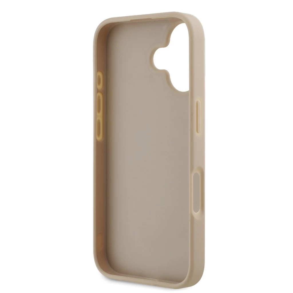 DKNY PU Leather Checkered Pattern and Stripe tok iPhone 16 készülékhez rózsaszín