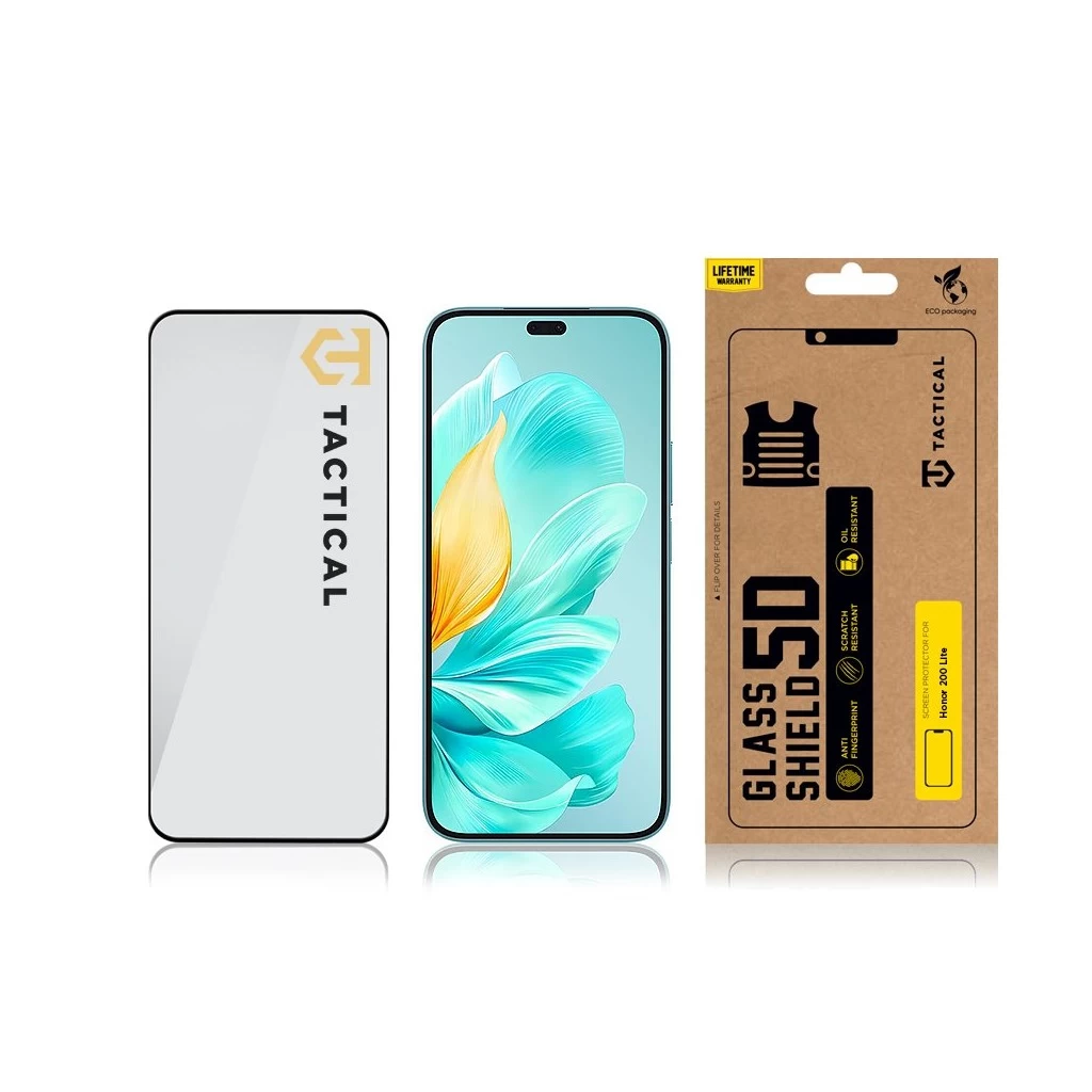 Tactical Glass Shield 5D for Honor 200 Lite készülékhez fekete