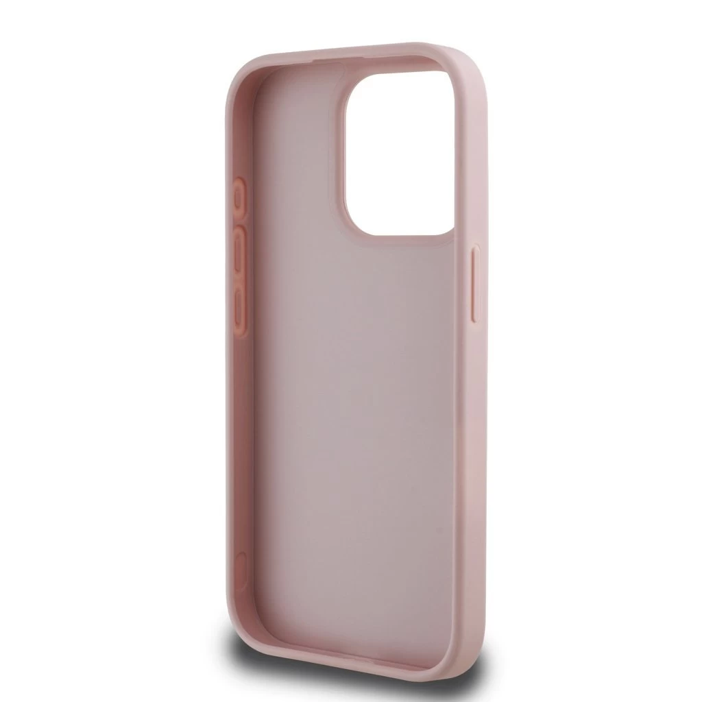 Guess PU Grained 4G Metal Logo tok iPhone 15 Pro Max készülékhez rózsaszín
