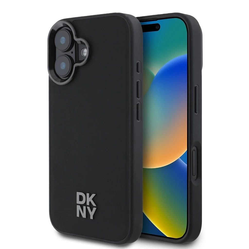 DKNY PU Leather Stack Logo Magsafe tok iPhone 16 készülékhez fekete DKNY PU Leather Stack Logo Magsafe tok iPhone 16 készülékhez fekete
