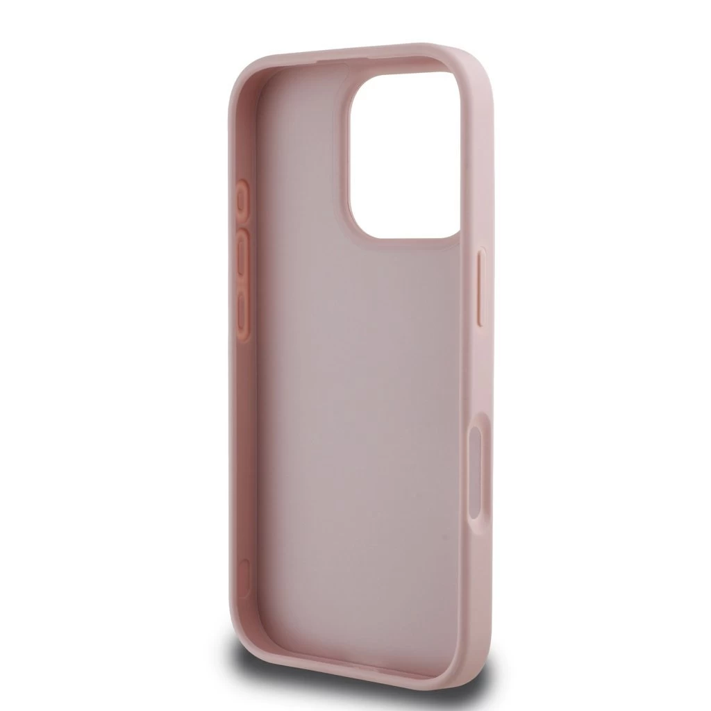 Guess PU Grained 4G Metal Logo tok iPhone 16 Pro Max készülékhez rózsaszín