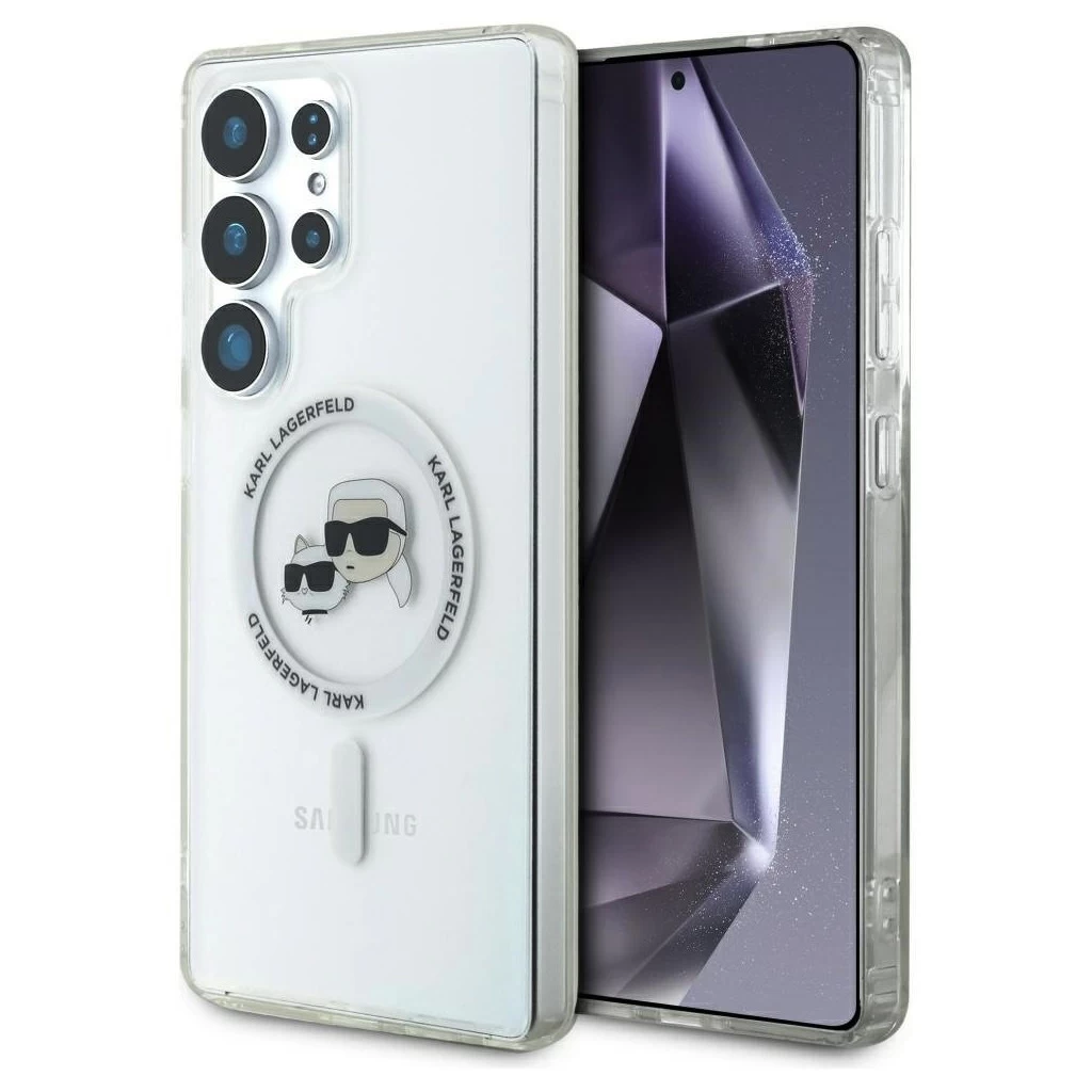 Karl Lagerfeld IML K&CH Heads MagSafe tok Samsung Galaxy S25 Ultra készülékhez átlátszó