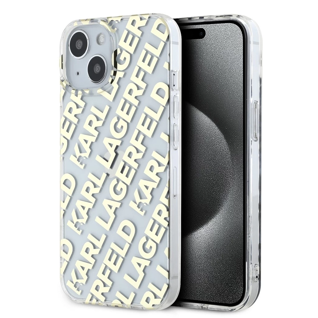 Karl Lagerfeld IML Electroplated Repeated Logo tok iPhone 15 készülékhez arany