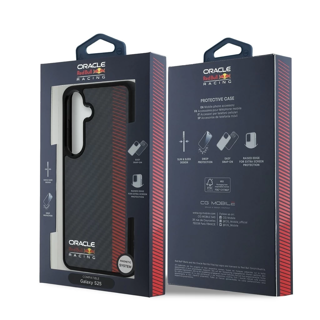 Red Bull Carbon Powerbar MagSafe tok iPhone, Samsung Galaxy S25 készülékhez fekete