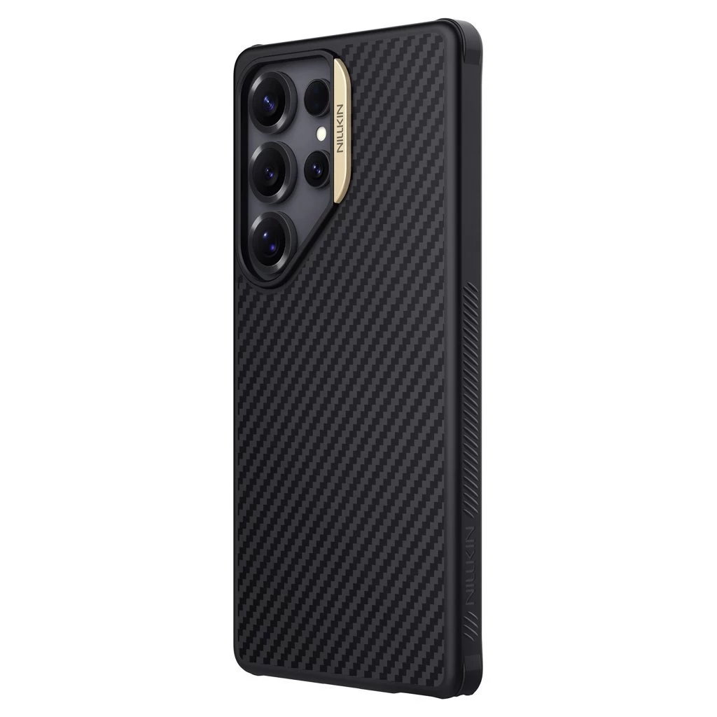Nillkin Synthetic Fiber PRO Mágneses merev tok for Samsung Galaxy S25 Ultra készülékhez arany