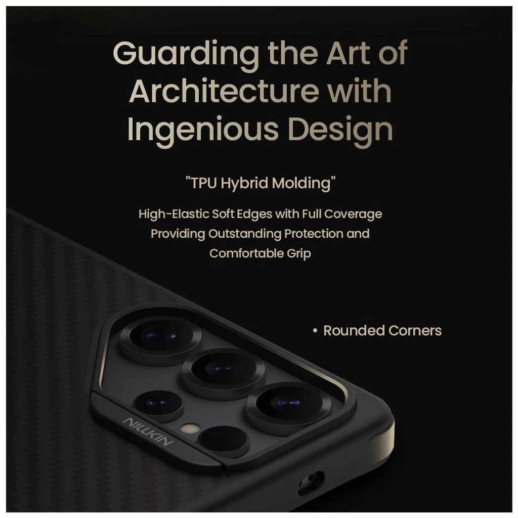 Nillkin Synthetic Fiber PRO Mágneses merev tok for Samsung Galaxy S25 Ultra készülékhez arany